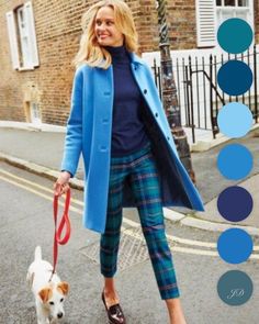 Blue Coats, Coat Design, Plaid Pants, Mode Inspiration, Outfit Idea