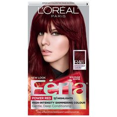 Velvet Hair Color, Red Velvet Hair Color, Loreal Paris Feria, Feria Hair Color, Red Velvet Hair, Boxed Hair Color, Pelo Color Vino, Deep Auburn, Blue Black Hair Color