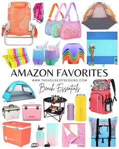 an assortment of colorful bags and coolers with the words amazon fashion