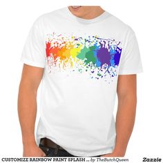 CUSTOMIZE RAINBOW PAINT SPLASH DRIPS GAY PRIDE SHIRTS Relaxed Fit Paint Splatter T-shirt With Crew Neck, Paint Splatter Graphic Tee In Cotton, Graphic Tee With Paint Splatter, Cotton Graphic Tee With Paint Splatter, Streetwear Paint Splatter Graphic Tee, Graphic Tee With Paint Splatter For Streetwear, Graphic Cotton T-shirt With Paint Splatter, Relaxed Fit Paint Splatter Crew Neck T-shirt, Relaxed Fit Crew Neck T-shirt With Paint Splatter