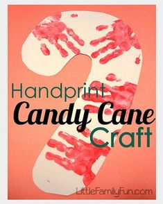 handprint candy cane craft with the letter s on it