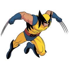 the wolverine is running with his claws out