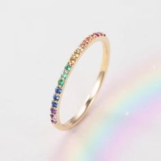 Rainbow Ring Rainbow Sapphire Wedding Band Women White Gold - Etsy Rainbow Engagement Rings, Fine Jewelry Rainbow Multi-stone Rings, Multicolor Jewelry As A Gift, Rainbow Colored Fine Jewelry Rings For Anniversary, Rainbow Ring Jewelry For Wedding, Multicolor Halo Jewelry For Wedding, Multicolor Halo Rings Fine Jewelry, Multicolor Halo Ring As Gift, Multicolor Halo Rings For Gift