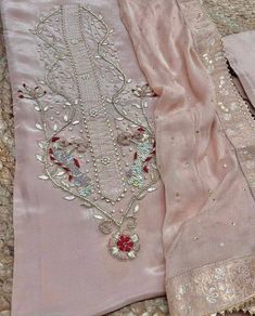 Item Overview ATHARVA Hand Embroidery Salwar Kameez/Pink Crepe Silk/Banarsi Border Chiffon Dupatta/Custom Stitch Unstitch/Anarkali/Gift/Plazzo Dno. CH2132A Fabric: * Shirt - Crepe Silk- Hand Embroidered Neck 2.5 Mts - Beautiful Hand Embroidery * Dupatta: Chiffon Chinnon Dupatta- Banarasi Zari Border - 2.5 Mts- Latkans Tassels * Bottom Santoon Silk 2.5 Mts. Excusive Hand Embroidered Party Wear Punjabi Suit. Customization: * Fabrics Customization: Designs Can be made in different Fabrics. *Color C Patiala Salwar Kameez, Embroidery Dupatta, Patiala Salwar, Embroidered Pants, Punjabi Suit, Chiffon Dupatta, Gold Threads, Different Fabrics, Salwar Kameez