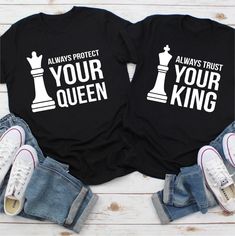 Always Protect Your Queen Always Trust Your King Shirt  Couple Shirt  Couple Chess Shirt  Couple Valentine Shirt  T Shirt  Tee Easy 30 day return policy Couple Tshirt Ideas, Couple Tshirts Unique, Matching Mommy Daughter Shirts, Mommy Daughter Shirts, Couple Shirts Relationships, Matching Mommy Daughter, Hoodies For Couples, Couple T Shirt Design, Anniversary Shirts