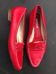 Free shipping! Classic Red Leather Shoes With Flat Heel, Red Flat Heel Leather Shoes For Formal Occasions, Red Leather Flat Heel Shoes For Formal Occasions, Red Leather Shoes With Flat Heel For Formal Occasions, Red Pointed Toe Loafers With Leather Sole, Red Pointed Toe Loafers For Galas, Evening Loafers With Red Sole And Round Toe, Red Formal Heels With Rubber Sole, Red Heels With Rubber Sole For Formal Occasions