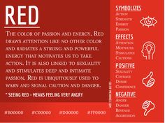 red is the color of passion and energy, red draws attention like no other color and radiates a strong and powerful action