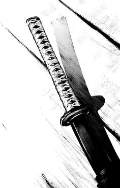 a black and white photo of a knife