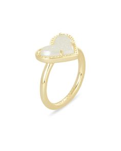 What's not to love about the Ari Heart Gold Band Ring in Iridescent Drusy, defined by an asymmetrical design of one of the world's most iconic symbols? Kendra Scott Rings￼, Pretty Promise Rings Gold, Birthday Wishlist For Teens, Kendra Scott Rings, Preppy Ring, Kendra Scott Ring, Iconic Symbols, Heart Band, Preppy Jewelry