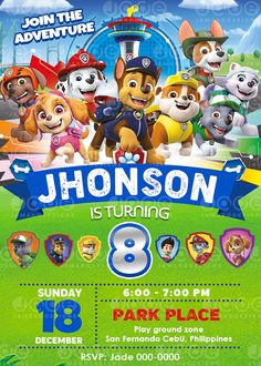 the paw patrol birthday party is going on