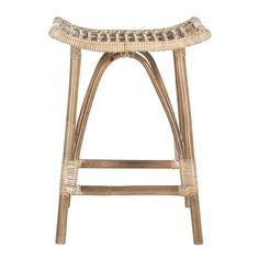 the backless stool is made out of wicker