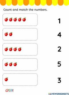 counting worksheet with numbers and apples for kids to learn how to count them