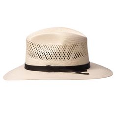 Stetson | Los Alamos Outback Straw Hat | Hats Unlimited Tall Crown, Upf Clothing, Outback Hat, Stamped Leather, Leather Hat, Leather Hats, Hat Band, Hat Making, Straw Hat