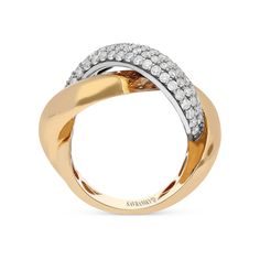 One of a kind Cocktail ring - 18K rose gold 1.69 Diamonds set in micro pave setting Modern Twist Yellow Gold Diamond Ring For Formal Occasions, Infinity Ring With Brilliant Cut For Formal Events, Infinity Ring With Brilliant Cut For Formal Occasions, Fine Jewelry Diamond Ring With Timeless Design, Formal Infinity Ring With Brilliant Cut, Yellow Gold Pave Setting Ring For Evening, Diamond Rings With Timeless Design, Luxury Infinity Diamond Ring As Gift, Luxury Infinity Diamond Promise Ring