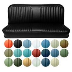 black leather seat covers with different colors