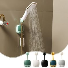 the shower head is connected to several different types of faucets and hoses