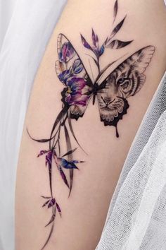 Butterfly Tattoo | Creative Tattoos by  Elisha Lemus Tattoo Papillon, Butterfly With Flowers Tattoo, Unique Butterfly Tattoos, Tattoos To Cover Scars, Butterfly Tattoos For Women, Muster Tattoos, Flower Tattoo Shoulder, Forearm Tattoo Women, Geniale Tattoos