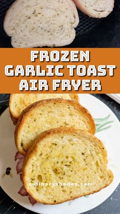 frozen garlic toast air fryer recipe on a plate