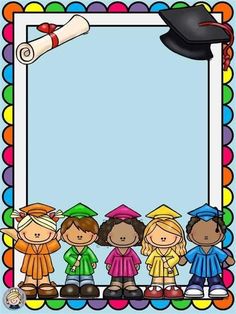 Orla Infantil, Graduation Clip Art, Preschool Diploma, School Binder Covers, School Border, Graduation Images, Graduation Frame, Graduation Templates, Pre K Graduation