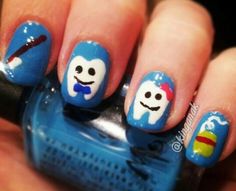 Dental assistant Nails Dentist Painting Ideas, Jaws Nail Art, Kedokteran Gigi