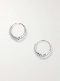 SOPHIE BUHAI Sigrid silver hoops Modern Hallmarked Hoop Earrings For Everyday, Modern Everyday Hoop Earrings, Modern Sterling Silver Huggie Earrings For Formal Events, Modern Sterling Silver Huggie Earrings For Formal Occasions, Modern White Gold Sterling Silver Huggie Earrings, Modern Sterling Silver Earrings With Shiny Finish, Modern Hallmarked Huggie Earrings, Modern Small Hoop Earrings In White Gold, Modern White Gold Earrings With Shiny Finish