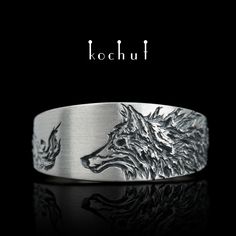 Promise ring for him silver "Dark wolf" - mens wolf ring. Silver wolf ring - unique mens ring CHARACTERISTICS: Metal: Sterling Silver Plating: Oxidized PRODUCTION TIME: 10-15 business days. DELIVERY TIME: 2-3 weeks. The Mongolian proverb says: "Lion's courage is not good for a fox, fox's cunning is not good for a lion." Since ancient times, man has a deep emotional connection with animals. First there was totemism - belief in the supernatural power and holiness of the animal. Then man tamed wild animals, and he himself became the ruler of the world, whom he once worshiped. After centuries, communication has lost, but man still feels the elusive symbolic meaning of animals in his life. We did not accidentally choose a fox to create a separate collection of jewelry. Lys symbolizes cunning an Wolf Rings For Men, Meaning Of Animals, Promise Ring For Him, Dark Wolf, Promise Rings For Him, Unique Mens Rings, Silver Mens Ring, Mike Schmidt, Wolf Ring