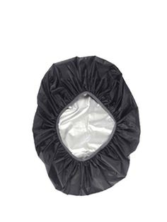 a black and white cover on top of a bag