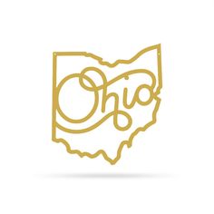 the state of ohio with the word oho in gold on a white background illustration