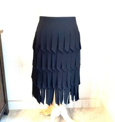 "Fancy black tiered fabric shag skirt. A dressy fun skirt that's very feminine, chic & sophisticated featuring layered fabric shag that moves beautifully with body movement - making dancing even more fun ....Features layers of black semi sheer fabric strips creating a fringed shag look...The elastic waist is an easy entry, easy fit and entry - comfortable to wear fully lined with underskirt. Chic skirt will look great for fancy events, special date night, dressy celebrations - any & all formal o Body Movement, Evening Skirts, Chic Skirts, Fringe Skirt, Previous Life, Fabric Strips, Label Sizes, Sheer Fabrics, Blue Sweaters