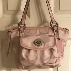 Barely Used, Very Nice Purse. Also Includes The Long Strap. Non-Smoking Home Vintage Pink Coach Bag, Mini Purse Aesthetic, Pink Coach Bag, Couch Bag, Coach Vintage Handbags, Handbag Aesthetic, Handbags Pink, Goals Aesthetic, Vintage Coach Bags