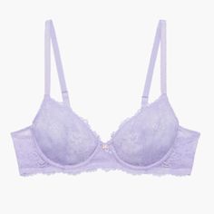 Nwt Didn't Fit Me 34c Underwire Unlined Sheer Lace Cups Floral Lace Rose Gold Tone X Charm At Center Front Adjustable Straps Purple Lace Bra, Satin Bralette, Demi Cup Bra, Purple Bras, Cotton Bralette, Printed Bras, Women Ties, Savage X Fenty, Under Clothing