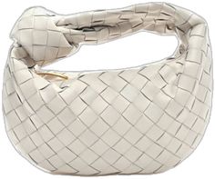 Luxury Woven Cream Shoulder Bag, Cream Leather Shoulder Bag With Woven Details, Luxury White Woven Bags, Beige Leather Bags With Interwoven Design, Luxury Cream Shoulder Bag With Woven Leather, Luxury Cream Woven Leather Shoulder Bag, Luxury White Intrecciato Weave Shoulder Bag, Luxury Cream Intrecciato Shoulder Bag, Luxury White Shoulder Bag With Intrecciato Weave