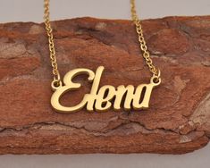 Elena Custom Name Necklace, Personalized Letter Nameplate Necklace, Gift Pendant Jewelry for Her, Women Christmas Gift This Necklace is Made of Stainless Steel Material, Please Provide 1.Your Name 2.Chain Length:14''16''18''20''22'' 3.Color(Gold,Silver,Rose Gold) CHECK YOUR EMAIL AFTER 24 HOURS In Case of We Need Any Informations from you Nameplate Necklace, Gold Name Necklace, Memorial Necklace, Personalized Letters, Women Christmas, Name Jewelry, Custom Name Necklace, Jewelry For Her, Necklace Personalized