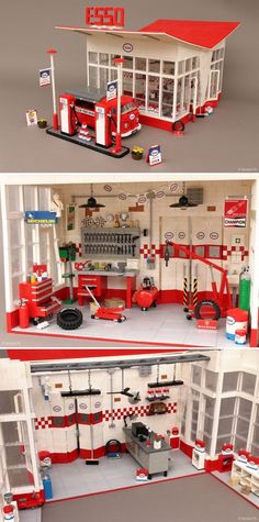 this is a lego fire station with all the accessories