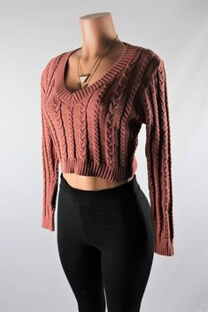 Size: L, Color: Mauve Sleeve Crop Sweater, Crop Sweater, Cropped Sweater, Black Long Sleeve, Grey Sweater, Sunnies, Sweater Top, White And Black, Sun