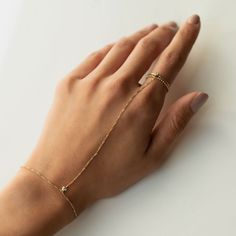 Wrist Chain, Minimal Ring, Ring Bracelet Chain, Y2k Jewelry, Bracelet Ring, Silver Chain Bracelet