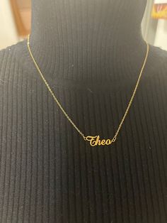 Personalized Name Necklace, 18K Gold Family Name, Tiny Chain Jewelry, Calligraphic Name, Custom Letters Necklace, Gift For Her - H O W ∙ T O ∙ O R D E R * Simply use the 'PERSONALIZATION BOX' to let us know the NAME you would like to have on your necklace.  - Please make a note if you would like to leave a gift message along with your order. Our name necklace is classic in style and bold in design. - All Necklaces also come with 5 cm extender - Made to Order - Material - Stainless Steel - Availa Signature Yellow Gold Engraved Necklaces, Signature Engraved Yellow Gold Necklaces, Signature Yellow Gold Engraved Necklace, Signature Engraved Yellow Gold Necklace, Signature Gold Necklaces For Anniversary, Gold Signature Necklace For Anniversary, Signature Gold Necklace For Anniversary, Engraved Nameplate Signature Necklace, Gold Engraved Signature Necklaces