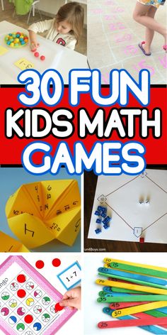 30 fun kids's math games that are perfect for learning numbers, letters and shapes