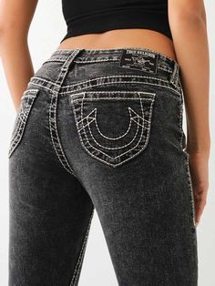 JOEY LOW RISE BIG T FLARE JEAN True Religion Jeans Outfit, True Religon Jeans, Low Rise Flare Jeans, Kids Denim, Cute Everyday Outfits, True Religion Jeans, Really Cute Outfits, Plus Size Jeans, Light Wash Denim