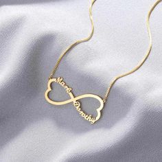 Custom Infinity Relationship Necklace | Double Name Couples Gift | Life Token Long Distance Necklace, Girlfriend Christmas, Mother Daughter Necklace, Infinity Sign