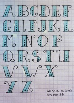 the upper and lower letters are drawn on lined paper