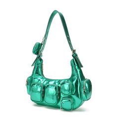 Sally pocket in powerfull green recycled material is a big bag with seven small outside pockets, making it a big part of the design. The strap is adjustable and easy to wear on the shoulder. The main compartment closes with a zipper.Quality: 90% Polyester / 10% PuDimensions: H: 17 cm W: 30 cm D: 16 cm Green Bags With Multiple Pockets For Everyday Use, Green Crossbody Bag With Pockets, Green Everyday Bag With Multiple Pockets, Green Everyday Bags With Multiple Pockets, Green Travel Bag With Multiple Pockets, Everyday Green Bag With Multiple Pockets, Everyday Green Bags With Multiple Pockets, Green Hobo Satchel Bag With Pockets, Versatile Green Bags With Pockets