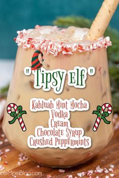 Holiday Sip And Shop Ideas, Elf Themed Drinks, Peppermint Mocha Cocktail, Winter Cocktail Ideas, Christmas Punches, Mocha Cocktail, Dirty Shirley