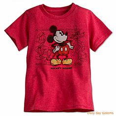 Authentic Disney Store New With Tags Classic crew Animate their daily antics with this classic heathered tee featuring authentic Walt Disney Studios art from Mickey's Hollywood heyday.  Vintage Mickey, Donald, and Goofy screen art Heathered jersey knit Ribbed crew neck 50% organic cotton / 50% polyester Smoke and pet free home. Payment is expected through PayPal at the end of Auction. If payment is not received within THREE business days, an unpaid case could be opened, and the item may be forfe Mickey Mouse Cotton T-shirt For Streetwear, Mickey Mouse Crew Neck Cotton T-shirt, Mickey Mouse Cotton T-shirt With Crew Neck, Cotton Mickey Mouse Short Sleeve T-shirt, Cotton Mickey Mouse Short Sleeve Shirt, Mickey Mouse Cotton Tops For Streetwear, Red Cotton T-shirt With Character Print, Mickey Mouse Graphic Cotton Tee, Mickey Mouse Graphic Tee In Cotton