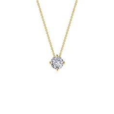 0.85 Ctw Solitaire Necklace Solitaire Necklace, Solitaire Necklaces, New And Improved, Rich Color, Everyday Wear, Plating, Sterling Silver, Silver, Gold