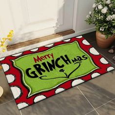 a door mat with the words merry grin on it