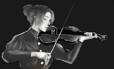 a drawing of a woman playing the violin