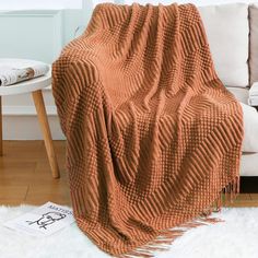 PRICES MAY VARY. 【Super Soft & Cozy】Our throw blankets made of 100% high-quality acrylic fabric are ultra silky soft and cozy. The lightweight blanket is fluffy, warm and strong resistance to sunlight, which measures 50 x 60" and weights 750g (1.65 pounds). 【Classy Decor】The knitted throw blanket is woven by using high-speed weaving equipment, with high knitting density, durability and no deformation. Ingeniously designed geometric patterns and piping fringe edges create a three-dimensional effe Summer Throw Blanket, Knitted Throw Blanket, Blanket With Tassels, Fall Throw Blanket, Farmhouse Blankets, Boho Throw Blanket, Fall Blanket, Boho Throws, Couch Decor