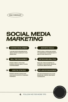 the social media marketing manual is shown in black and white, with an arrow pointing to it