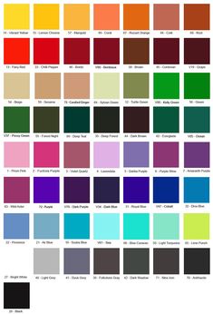 the color chart for all different colors in this image is an example of what you can use